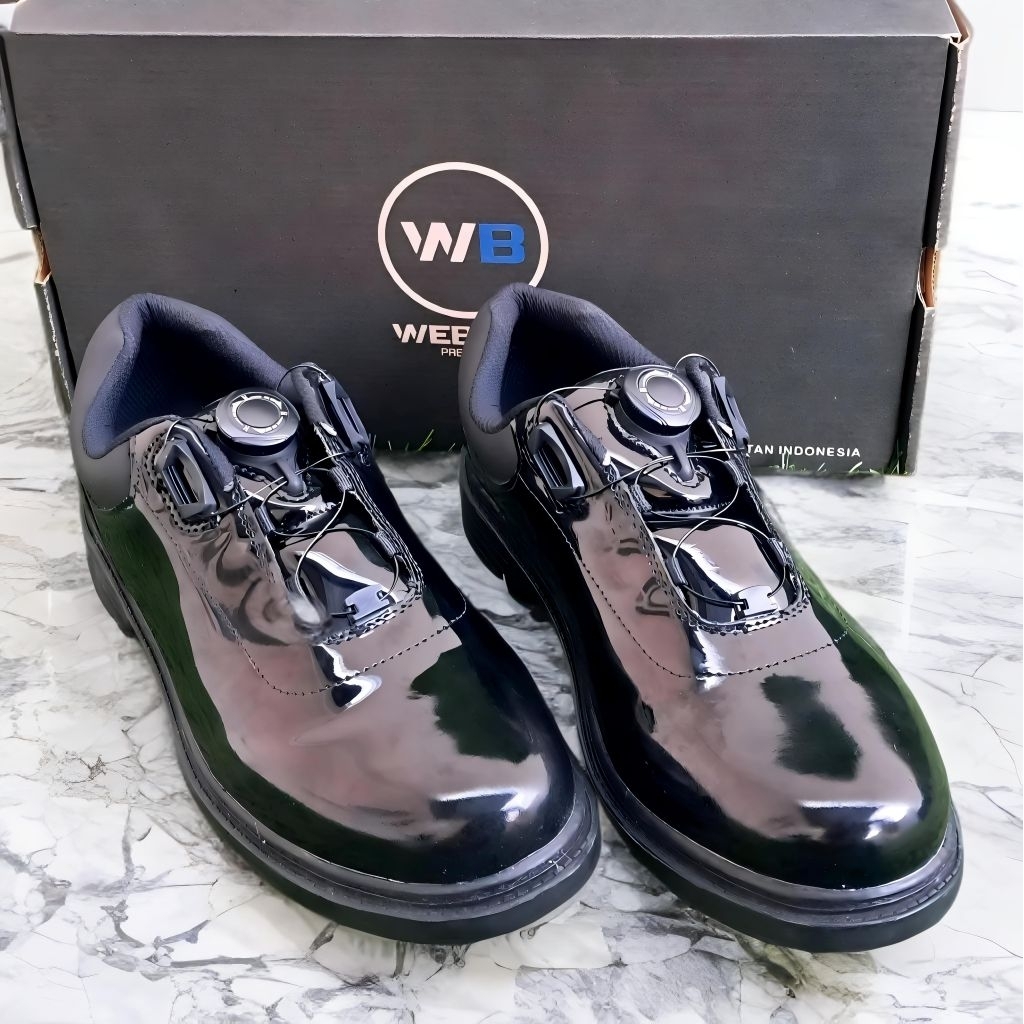 SEPATU PDH TNI POLRI TALI PUTAR WEBEST ORIGINAL KULIT ASLI