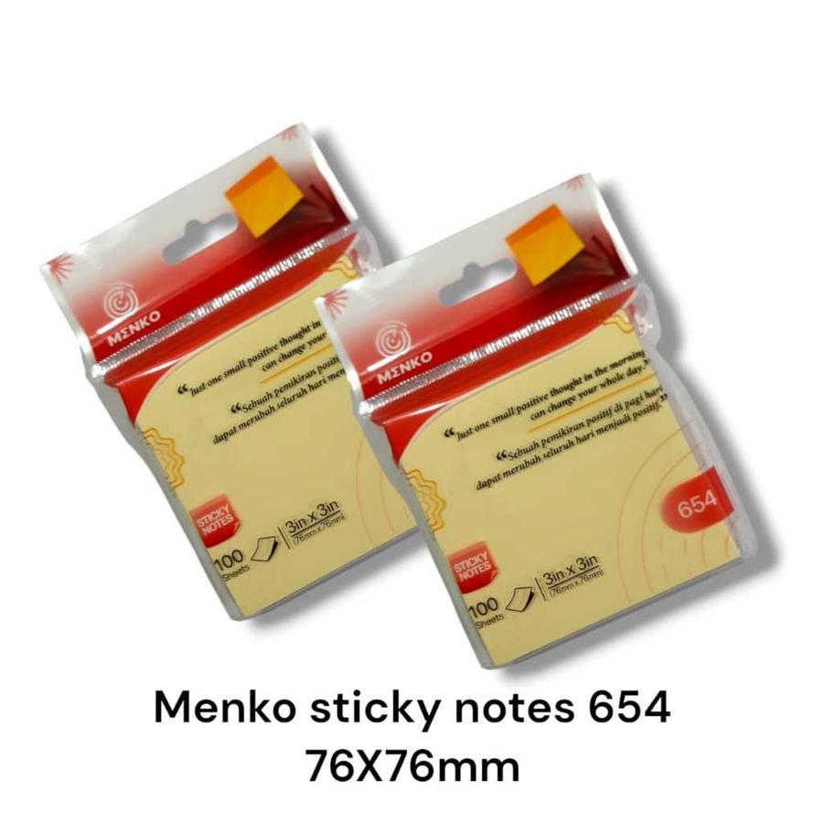 

Memo Tempel Kuning Sticky Notes Yellow MENKO 654 / 656 ( 76x76 ) ( 76x50 ) isi 100 lbr - 654