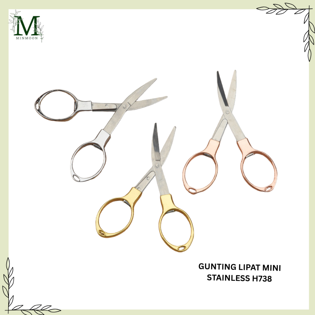 

MINMOON - GUNTING LIPAT MINI STAINLESS H738 STEEL FOLDING PORTABLE POCKET SCISSORS GUNTING KAPAS