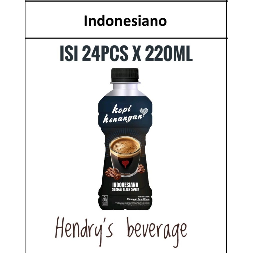 

Kopi kenangan Indonesiano original black coffee 1karton isi 24pcs