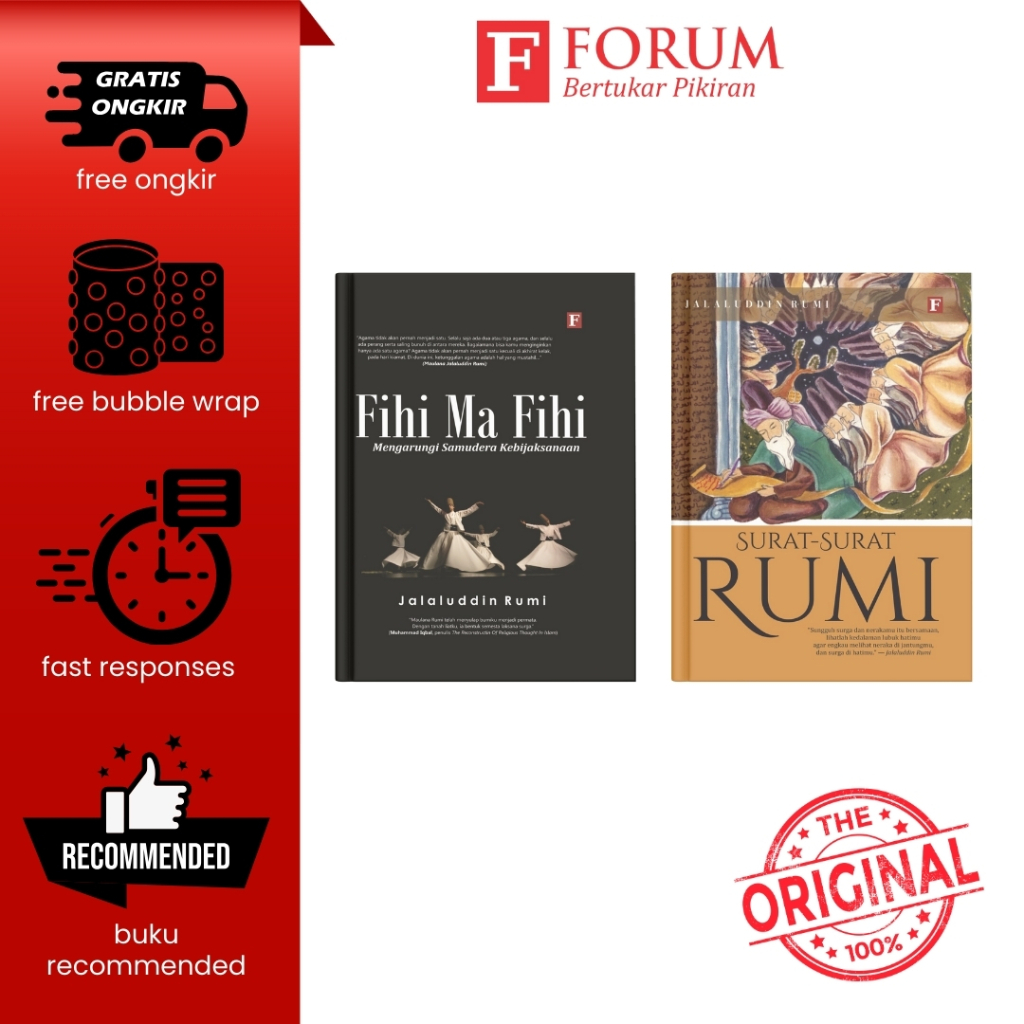Buku PAKET RUMI - JALALUDDIN RUMI (Fihi Ma Fihi + Surat-Surat Rumi)