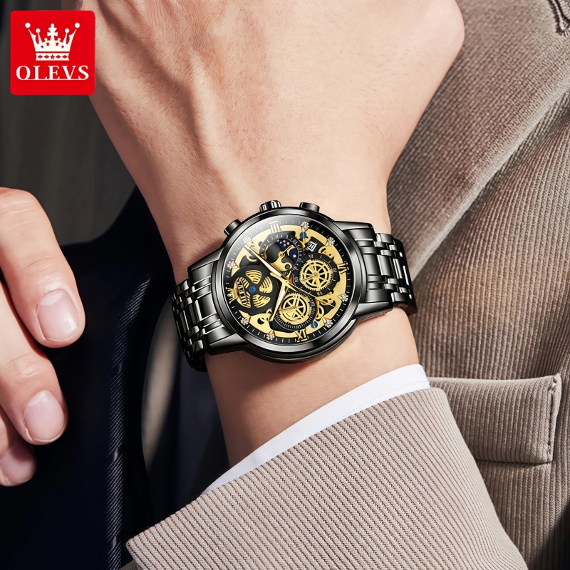 OLEVS Jam Tangan Pria Mewah 100% Original - Automatic Mekanis Tahan Air Presisi Swiss