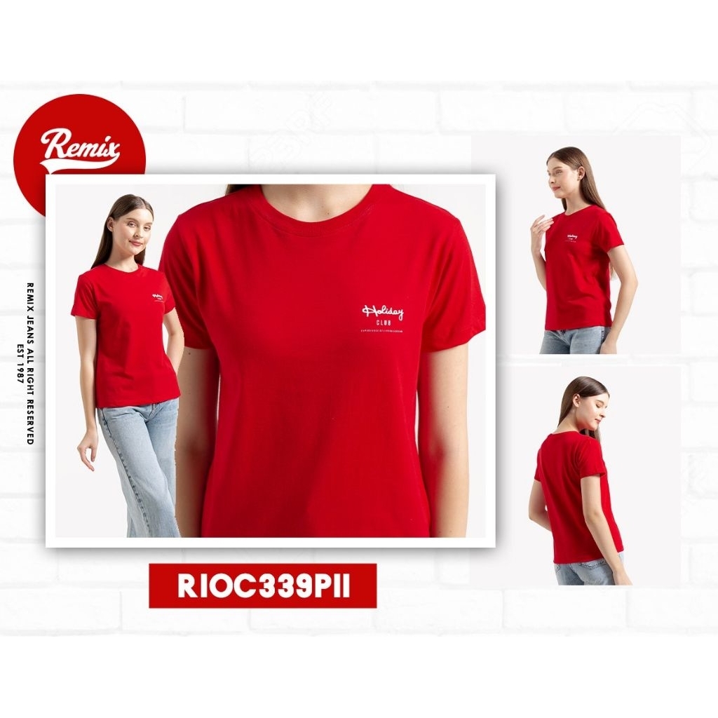 304 REMIX KAOS OBLONG MERAH PUTIH WANITA DEWASA 304028