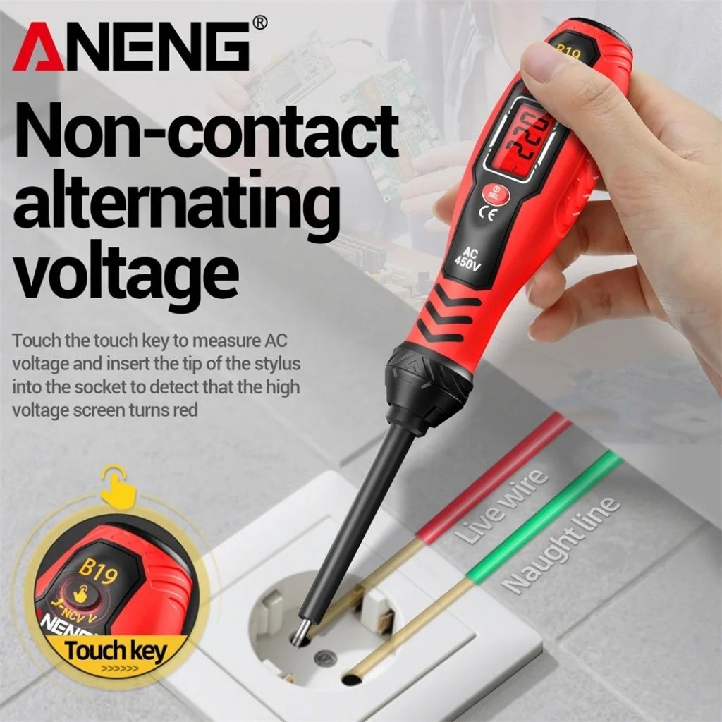 ANENG Alat Periksa Aliran Listrik 2 kepala / obeng tespen Aneng B19