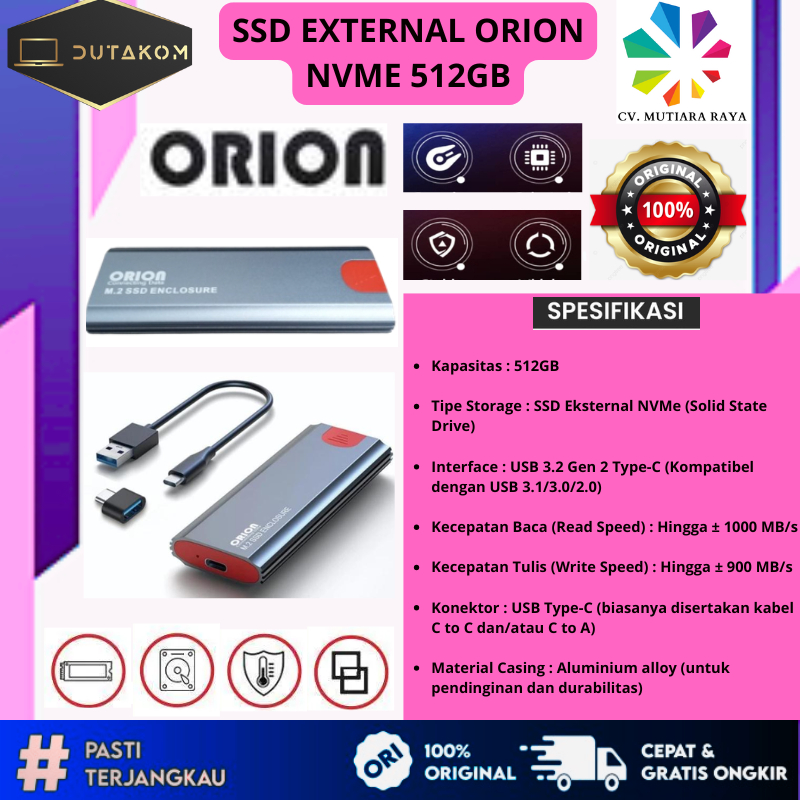 SSD EXTERNAL NVME ORION 512GB