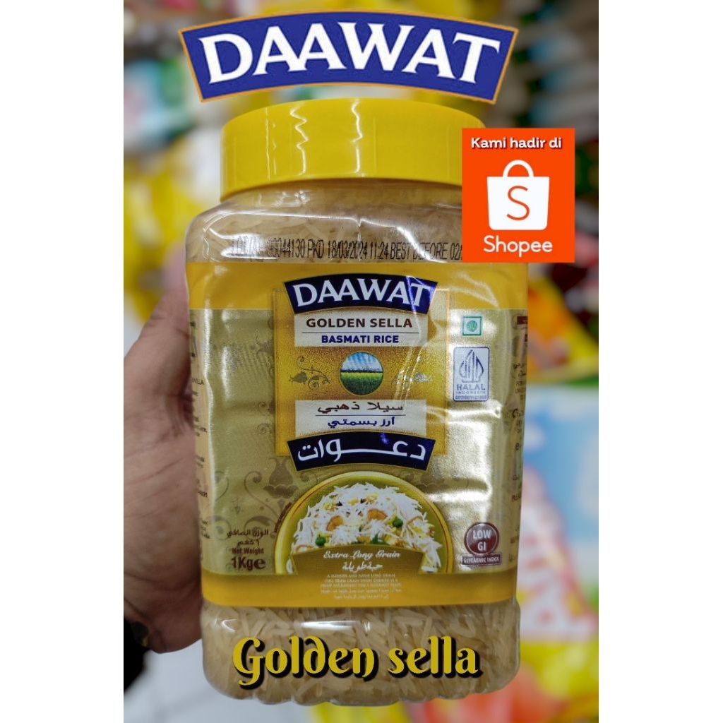 

[MURAH] Beras Basmati India Premium DAAWAT Golden Sella & DAAWAT Creamy Sella Kemasan DAAWAT Toples 1kg Asli Long Grain XXL Nasi Kebuli Nasi Mandhi Nasi Biryani