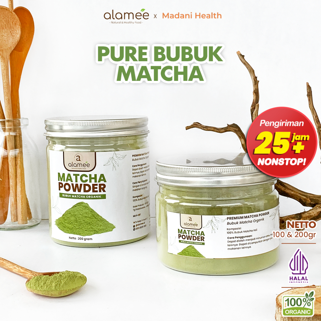 

ALAMEE Matcha Powder Minuman Teh Matcha Pure PREMIUM Macha Tea Powder Tanpa Campuran Gula 200gr