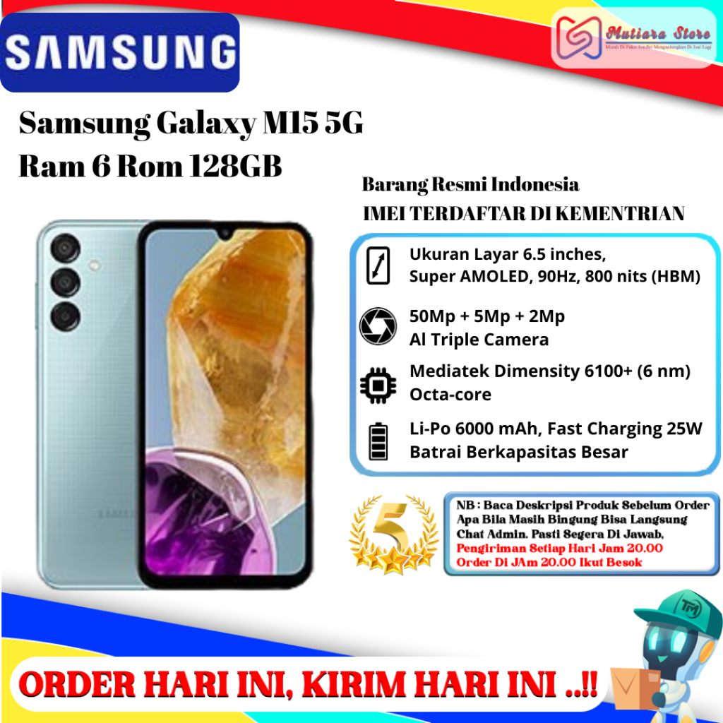 Samsung M15 5G Ram 6GB Rom 128GB