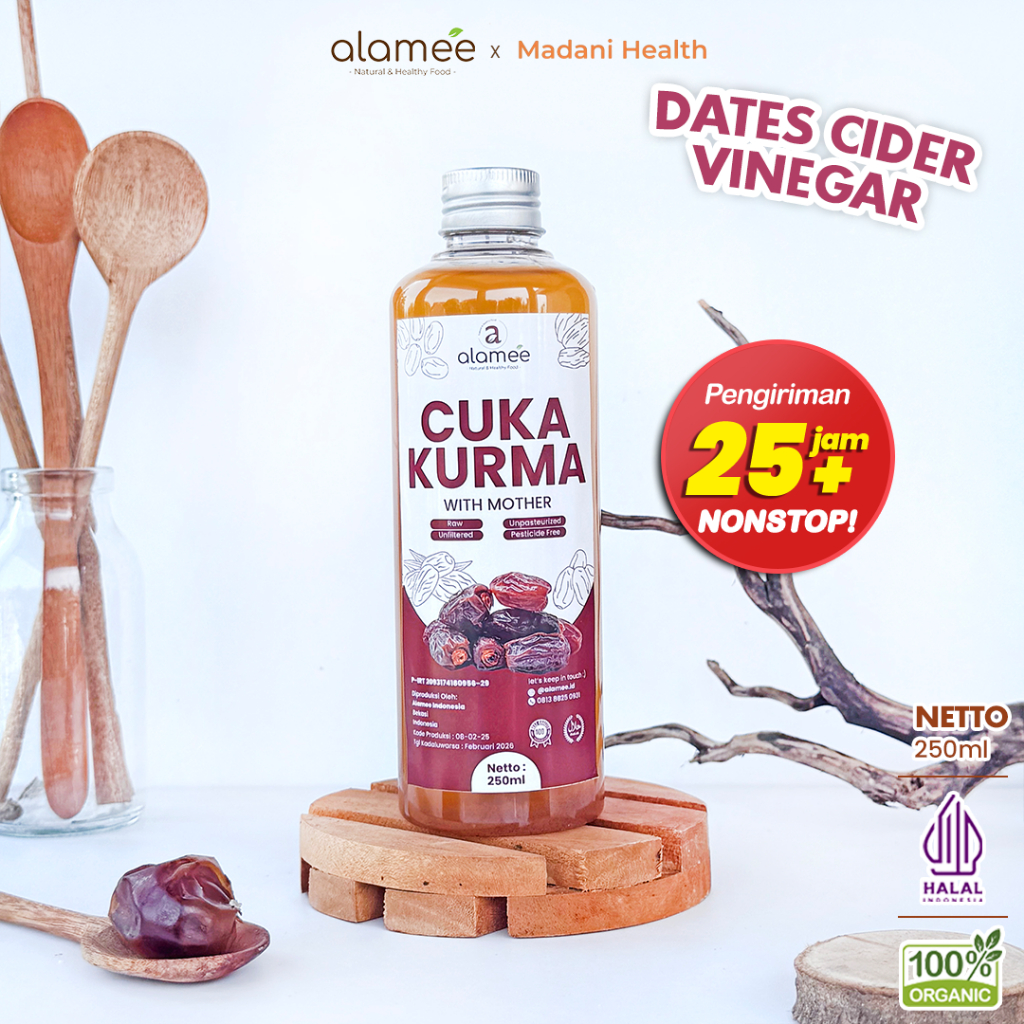 

ALAMEE Cuka Kurma With Mother Original Dates Cider Vinegar Fermentasi Probiotik Herbal 250ml