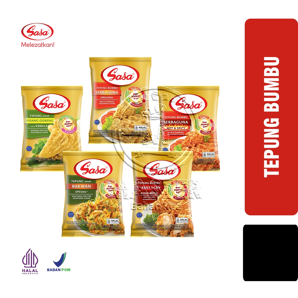 

Sasa Tepung Bumbu Serbaguna FORTIFIKASI / Pisang Goreng / Bakwan / Hot Spicy / Kentucky [1 pcs]