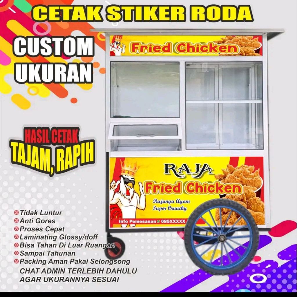 

Cetak Stiker Gerobak Jualan Custom Bebas Request Free Desain