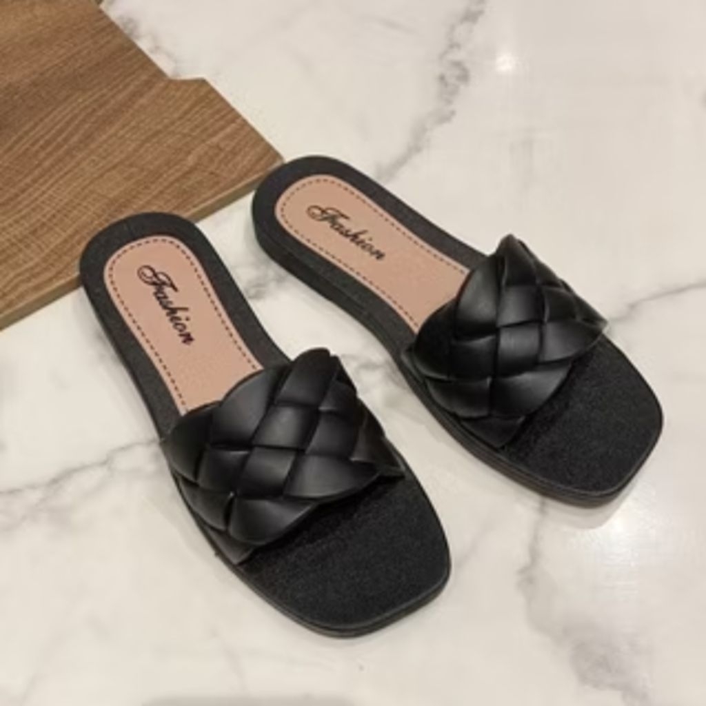 SENDAL WANITA SENDAL SLOP KOREA BAHAN LENTUR