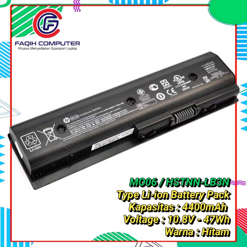 Baterai Battery HP Envy DV4-5000 DV4-5200 DV6-7200 M6-1100 HSTNN-LB3N (MO06)