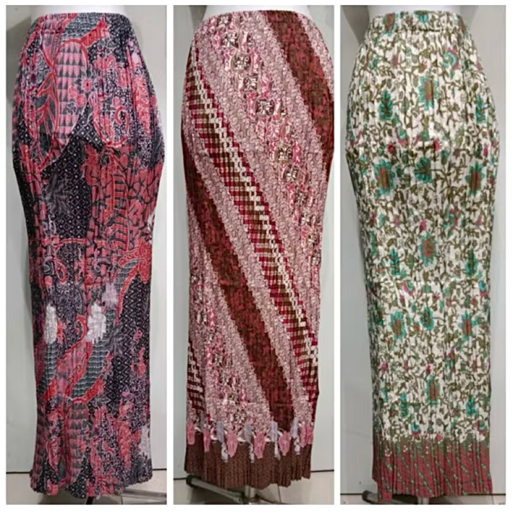 Rok Plisket Batik Panjang / Rok Batik / Rok Kebaya / Rok Wisuda / Bawahan Kebaya / Bawahan Batik