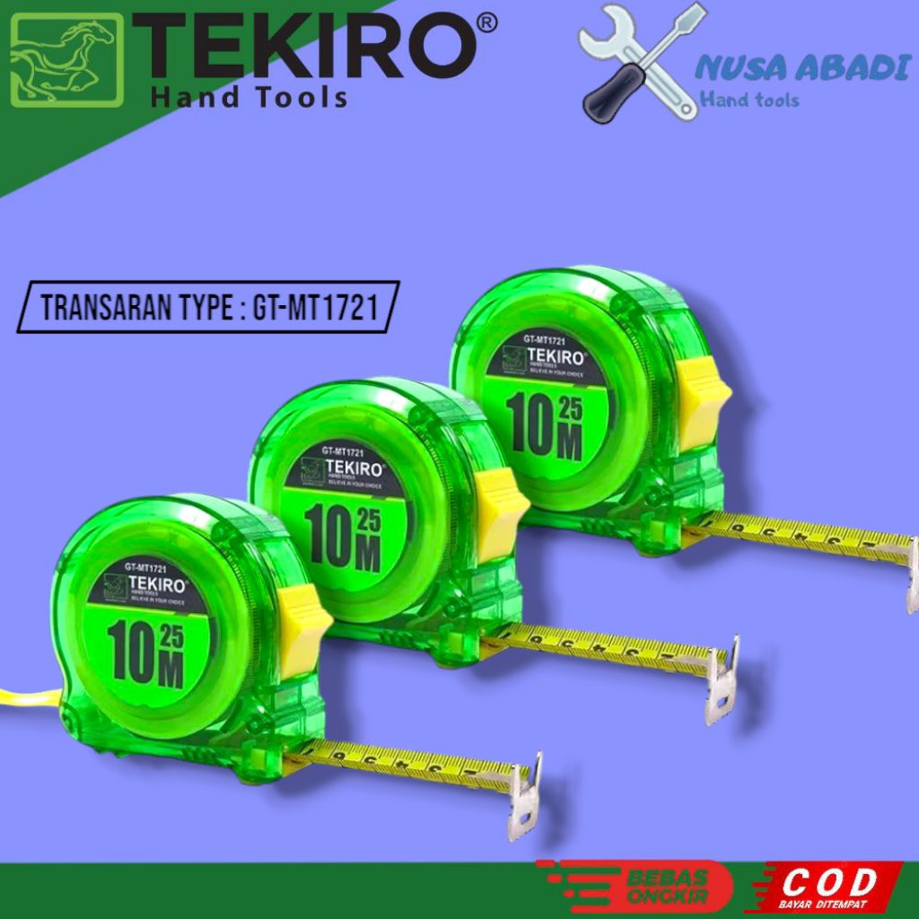 Tekiro Meteran Transparan 10 Meter / Meteran Transparan Tekiro / Meteran Tekiro 10 meter