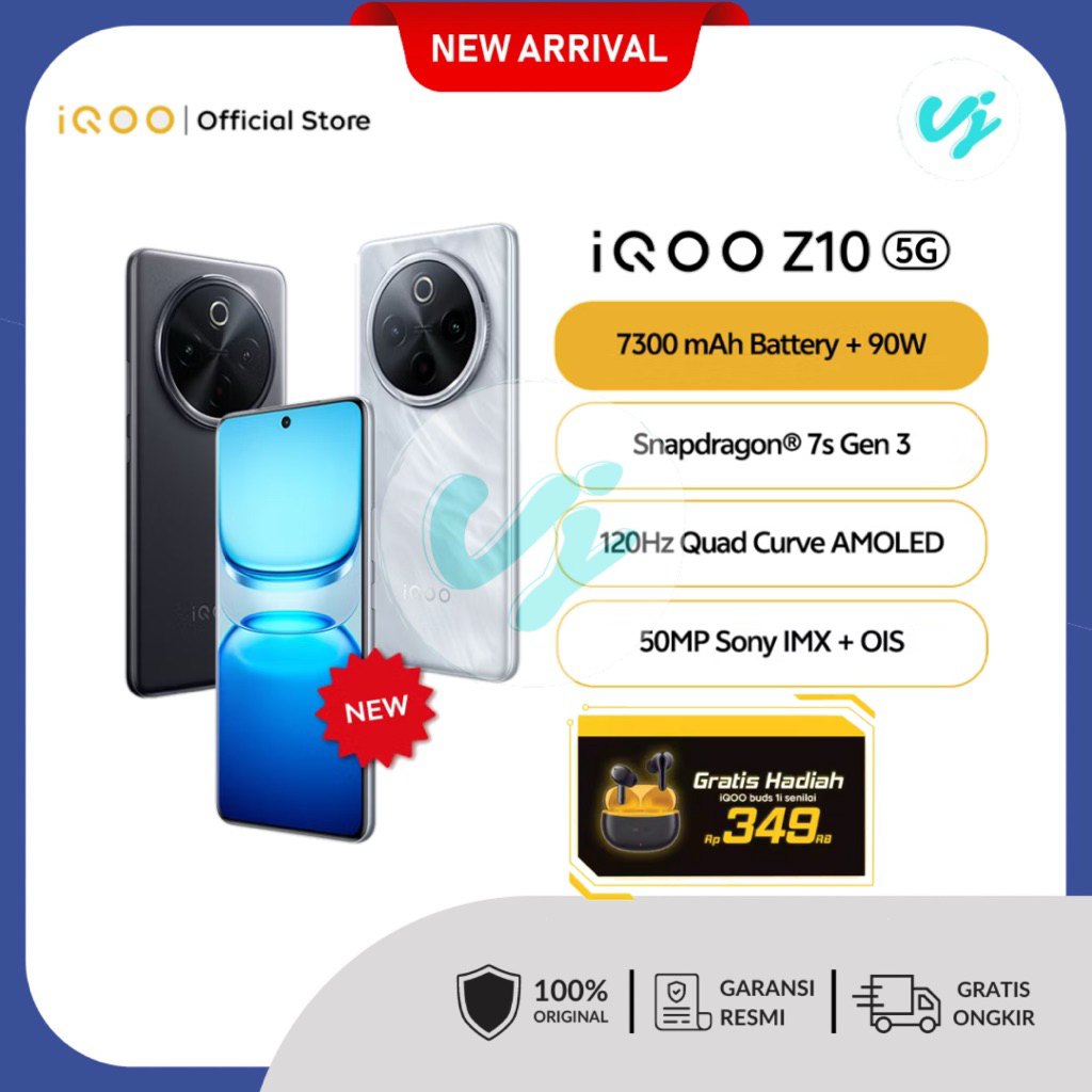 [NEW] vivo iQOO Z10 5G NFC, 7300mAH + 90Watt, Snapdragon 7s Gen 3, 120Hz Quad-Curved AMOLED, 50 Sony