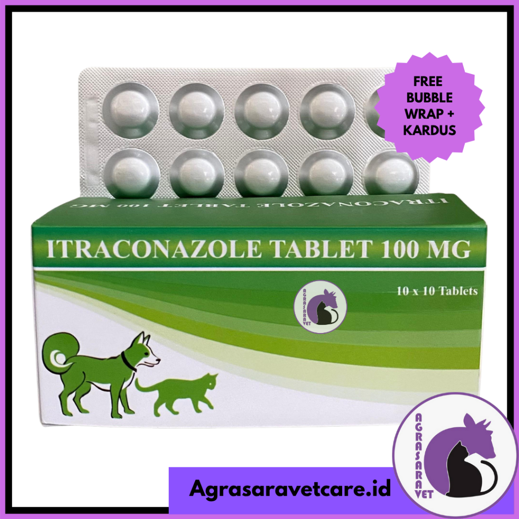 Itraconazole [HARGA PER 1 TABLET] - Obat Jamur Ampuh untuk Anjing Kucing