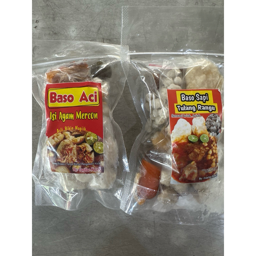 

baso aci isi ayam mercon/bakso aci ayam mercon
