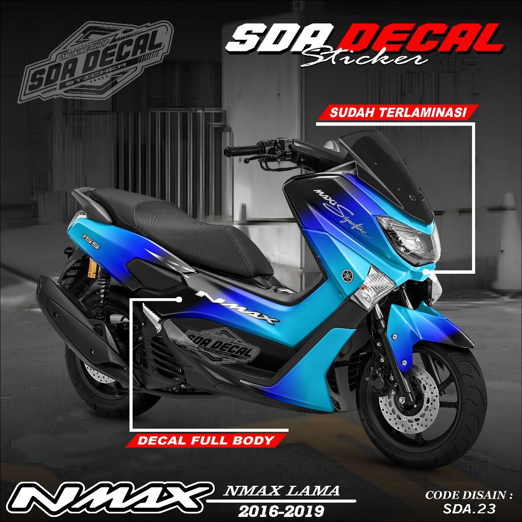 DECAL NMAX LAMA 2016 - 2019 - STIKER FULL BLOK NMAX 2016-2019 - STIKER NMAX FULL BODY SDA.023