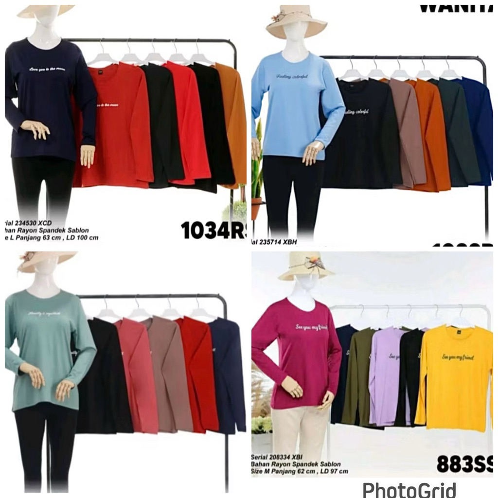 Kaos Lemone panjang / kaos panjang cewek / kaos panjang cewek bagus / kaos panjang wanita / kaos lem