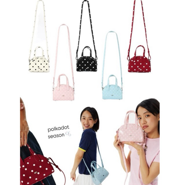 [FAST PO] CRYING CENTER POLKADOT BAG | crying center original 100% bag tas wanita