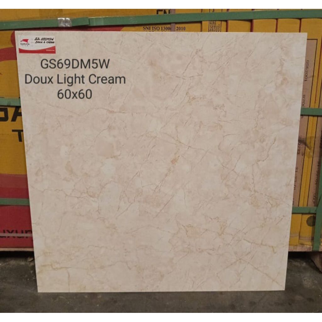 granit lantai 60x60 duox light cream glosy Garuda tile