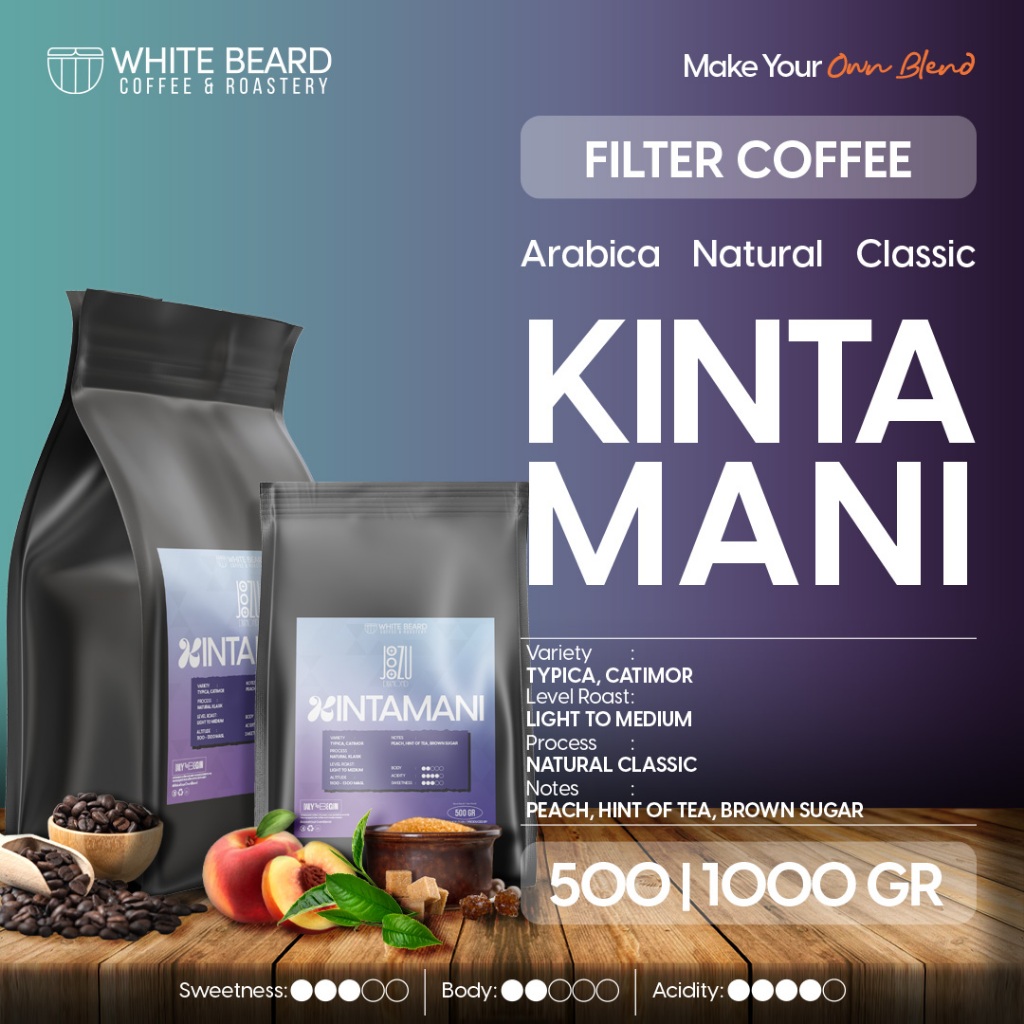 

Whitebeard - Filter Specialty Kintamani Natural Biji Kopi Bubuk Single Origin V60 500 Gr 1 Kg