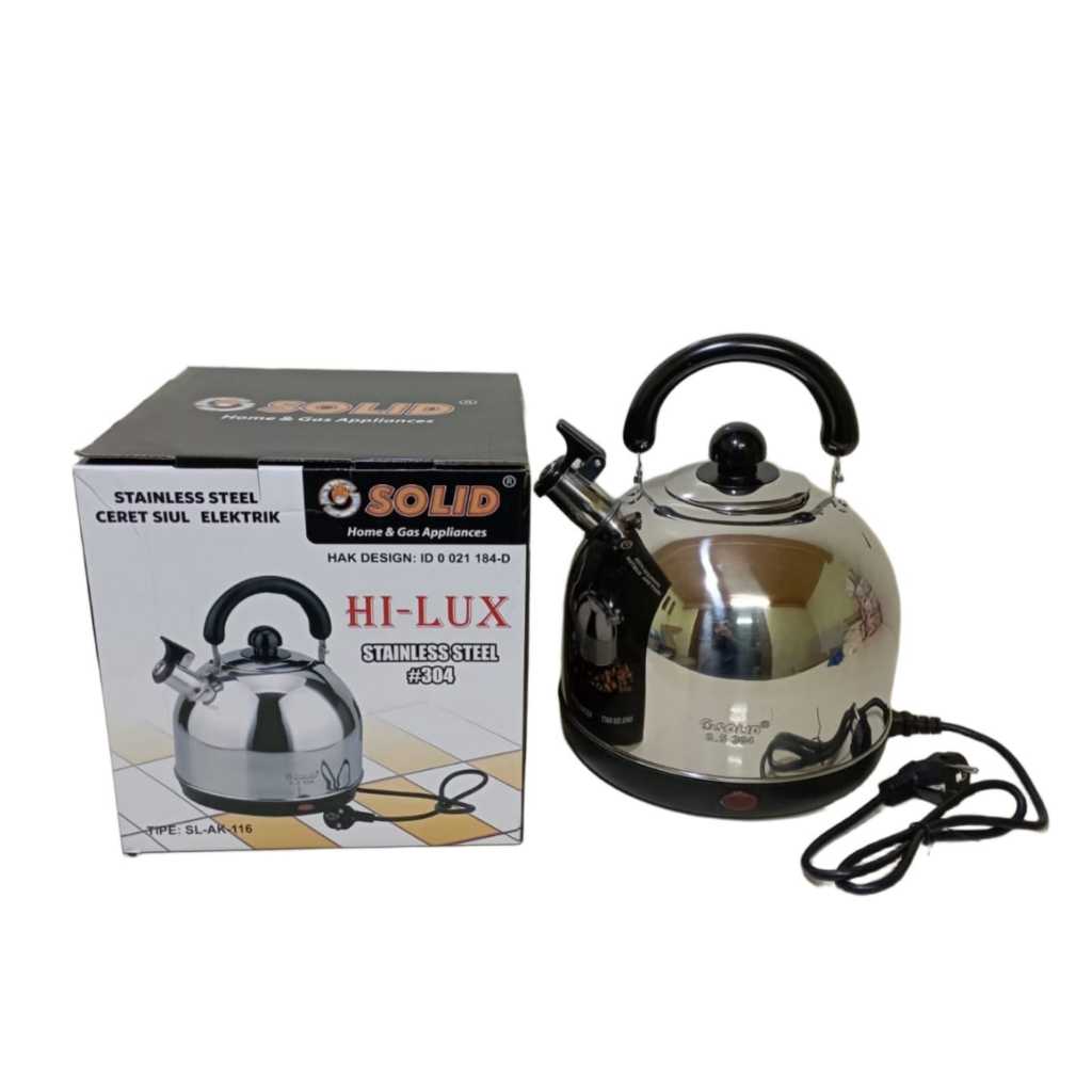 TEKO LISTRIK CERET PEMANAS AIR / KETTLE SOLID 5.5 LITER HI-LUX 304