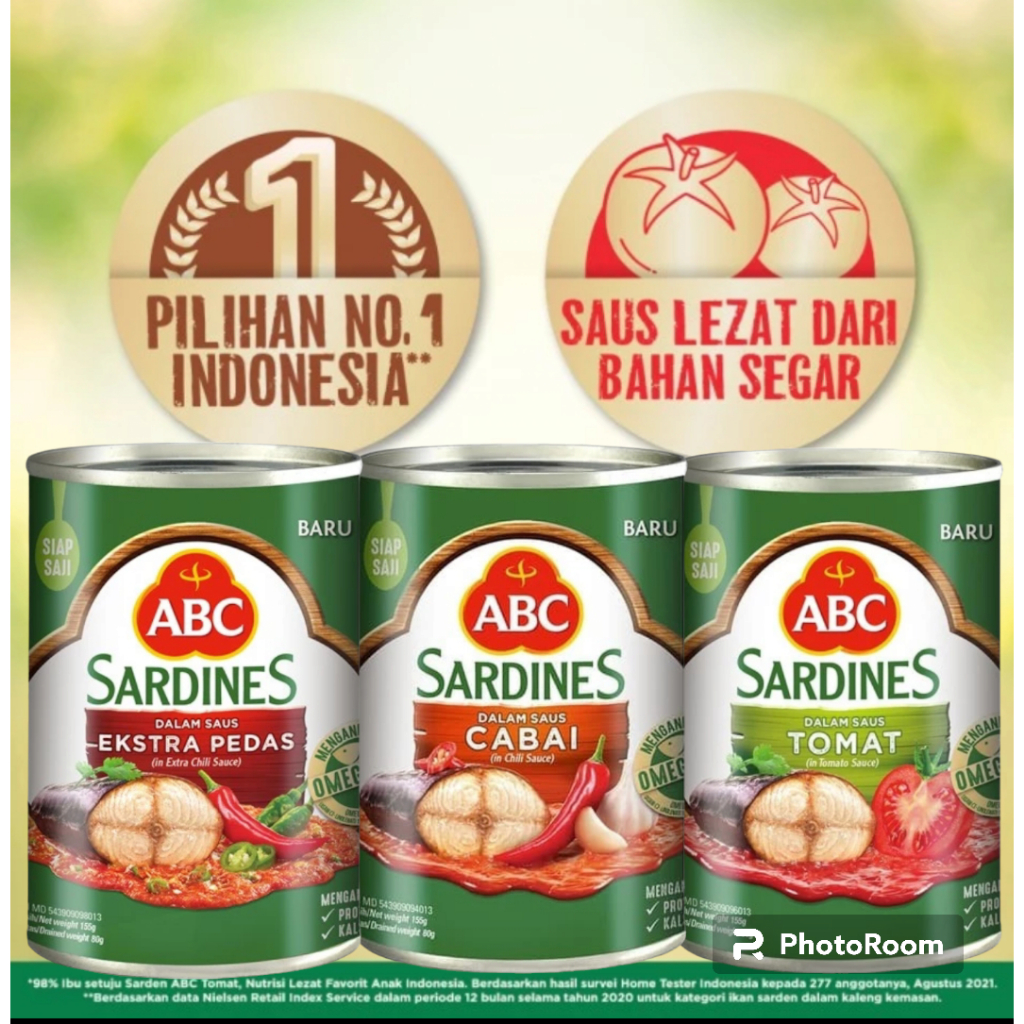 

ABC Sarden Besar 425g - Sarden Premium Saos Pedas/Tomat - Praktis Tinggal Panaskan & Siap Santap!