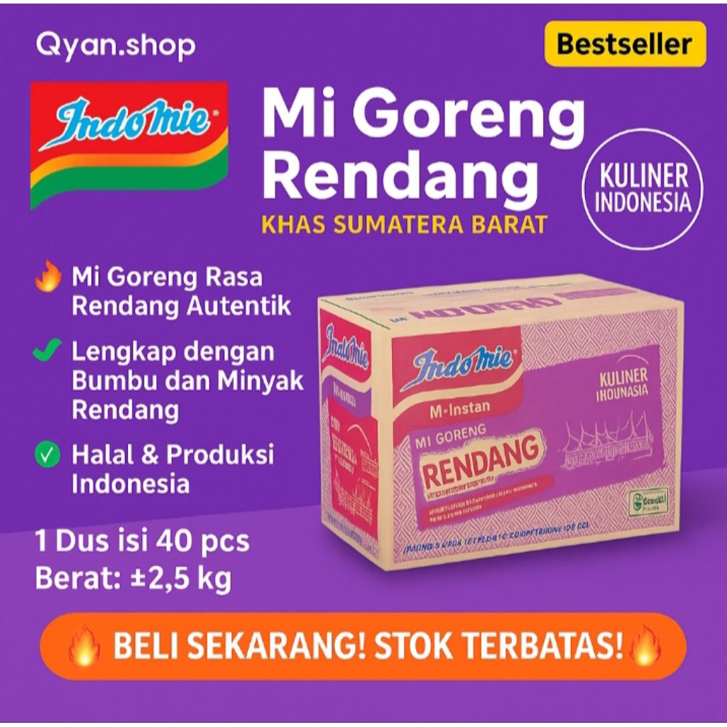 

Mie instan Indomie All Varian 1 dus Isi 40pcs