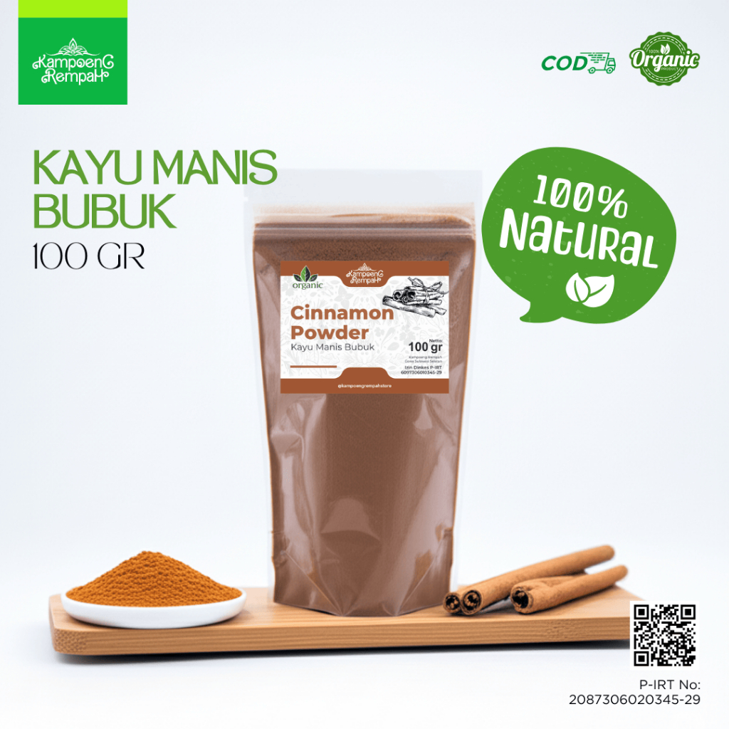 

Kampoeng Rempah - Cinnamon Powder 100gr | Kayu Manis Bubuk Asli