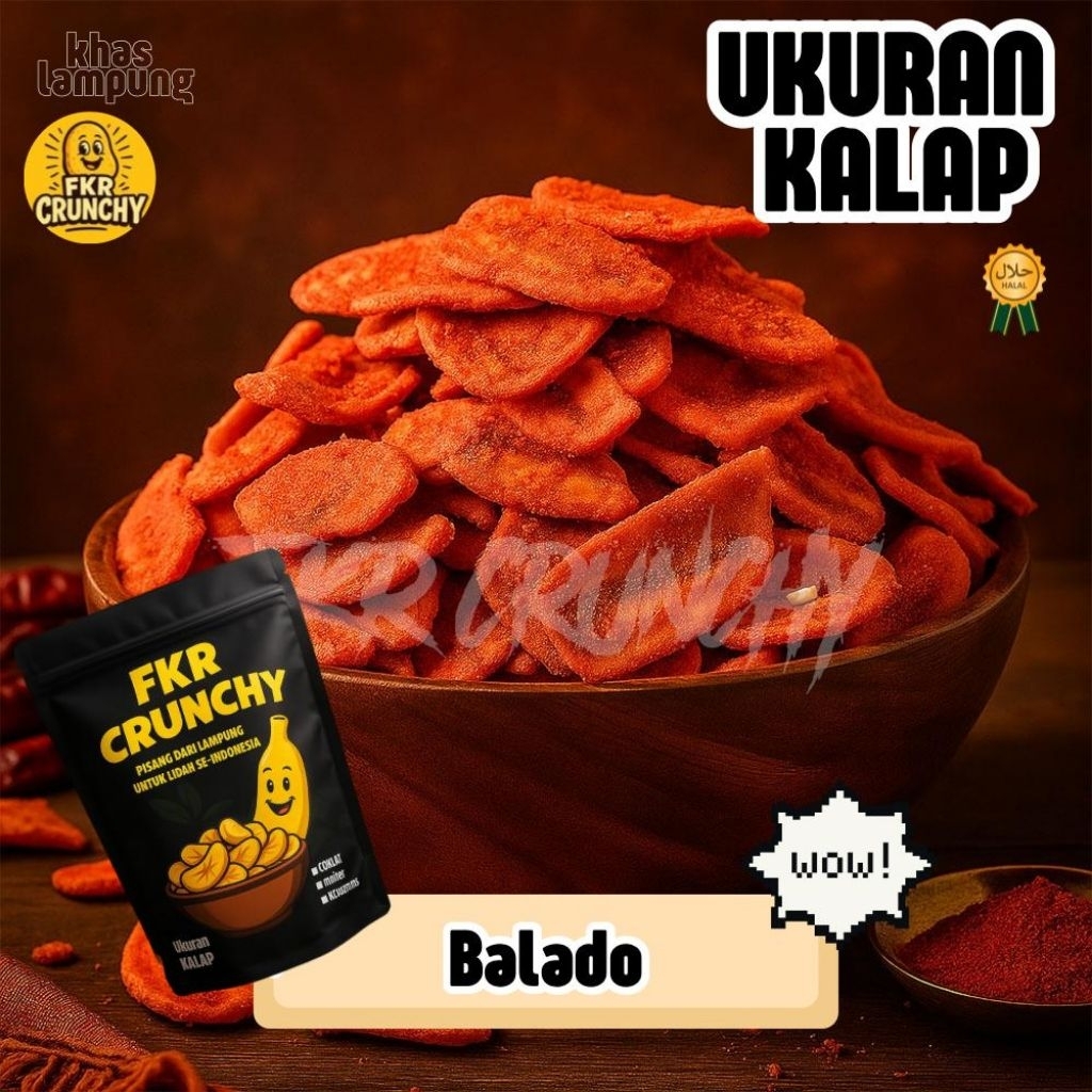 

Keripik Pisang Balado FKR CRUNCHY | Camilan Renyah, Pedas Gurih Khas Lampung
