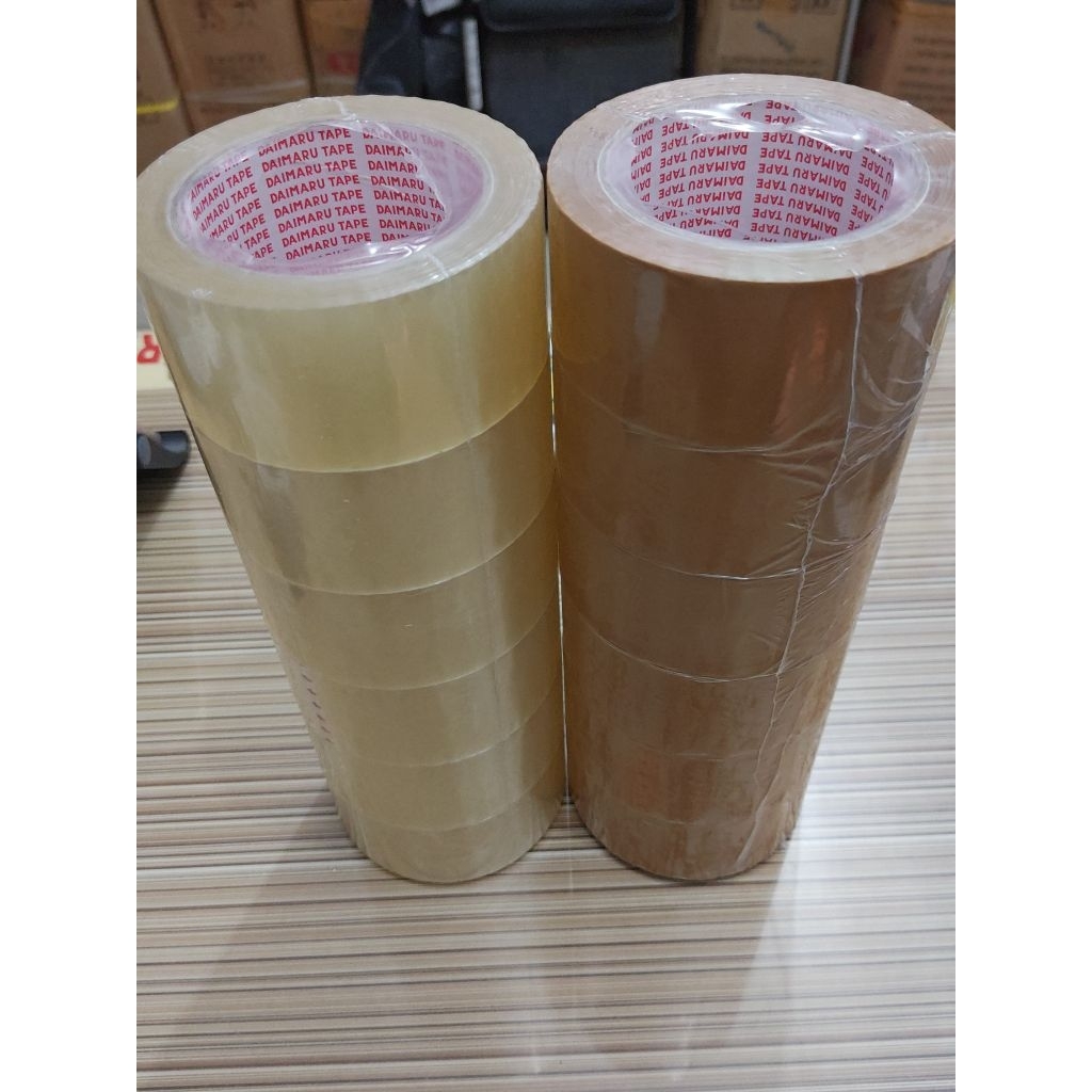 

lakban daimaru tape isolasi bening dan coklet 2inch x 90 yard