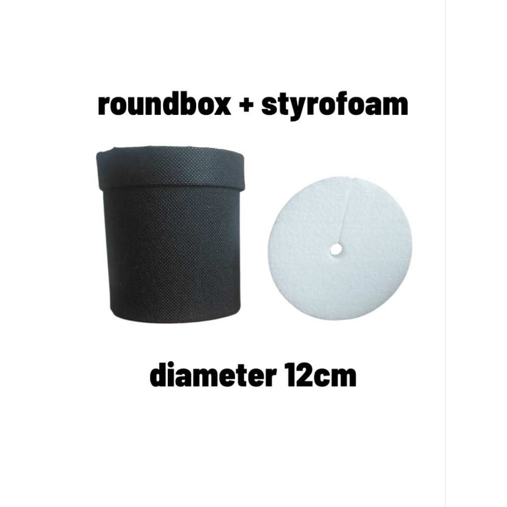 

Round box 12 cm sudah di lengkapi styrofoam di dalamnya