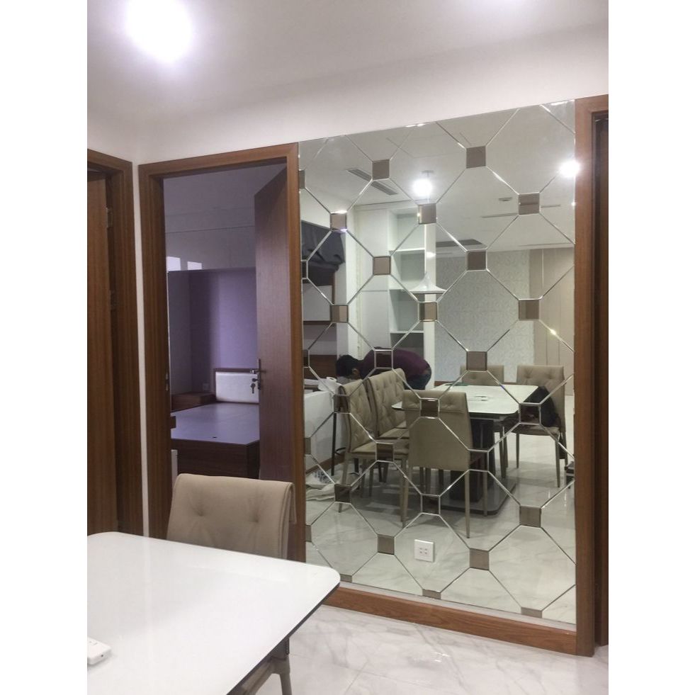 CUSTOM CERMIN BEVEL DIAMOND TEBAL KACA 5 mm bevel keliling