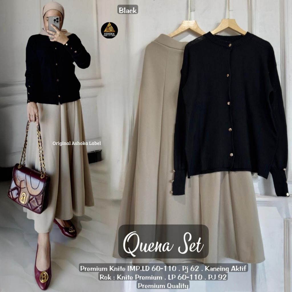 new set wanita dewasa Quena set ORI Ashoka// set knit import