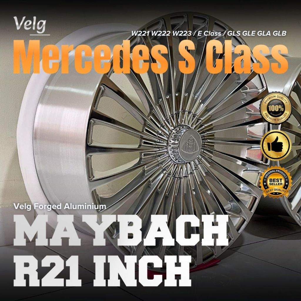 MERCY VELG FORGED ALUMINIUM MAYBACH R21 INCH - MERCEDES BENZ - S CLASS W221 W22 W223 | E CLASS | GLS