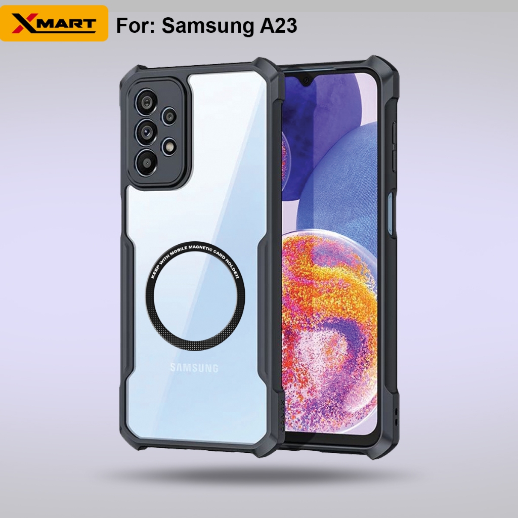 Case Samsung A23 Softcase With Ring Magnetic Casing Transparen Armor Fushion