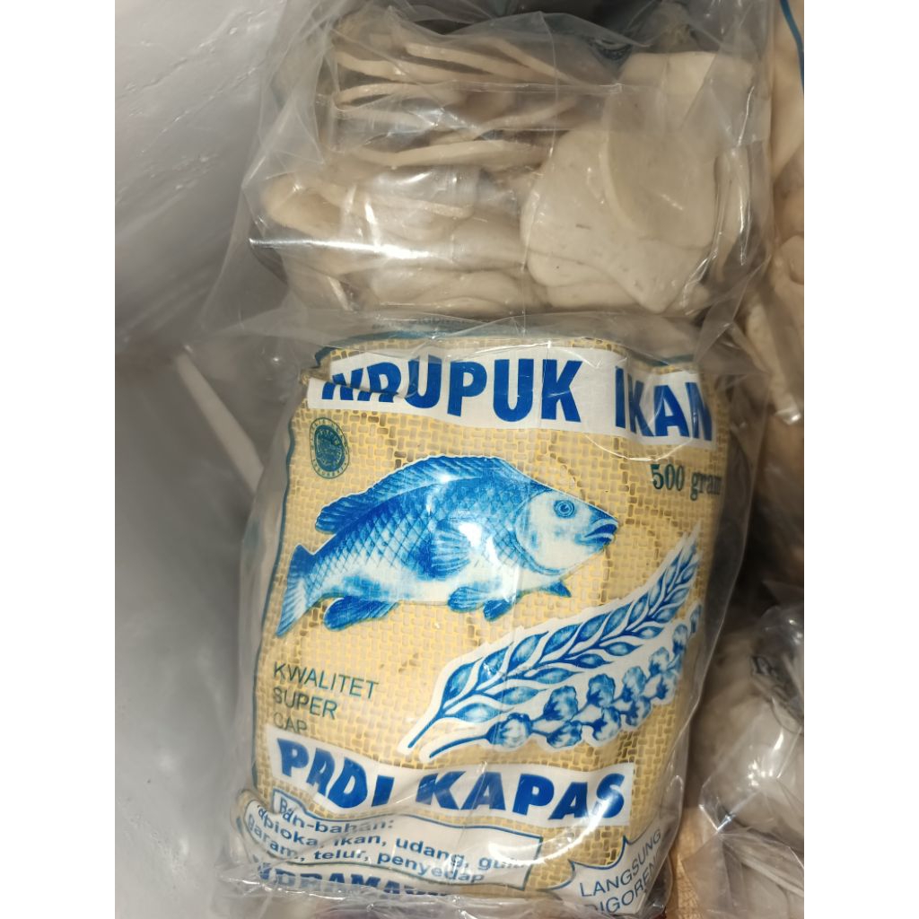 

Kerupuk Ikan Kakap Spesial PADI KAPAS Ukuran Kecil Khas Indramayu Kemasan 500 Gram