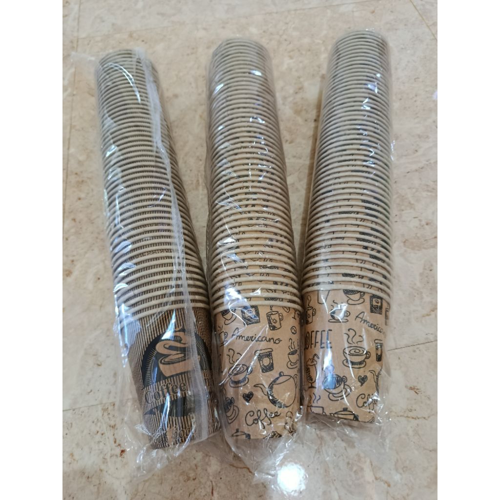 Paper cup 9 Oz tebal isi 50 pcs motif random