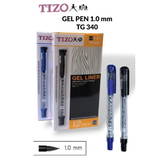 

Tizo Pen Pena Pulpen Gel TG-340 1,0mm Pena Tizo Hitam / Biru (Satuan)