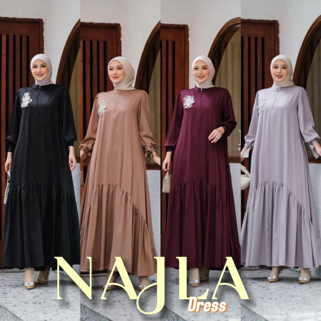 (25) RAFIKA NAJLA Baju Dress Gamis Wanita Muslim Najla Dress By Rafika. TWear