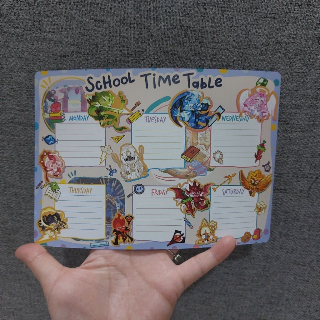 

Jadwal pelajaran Cookie Run Kingdom CRK jadwal sekolah school time table school schedule