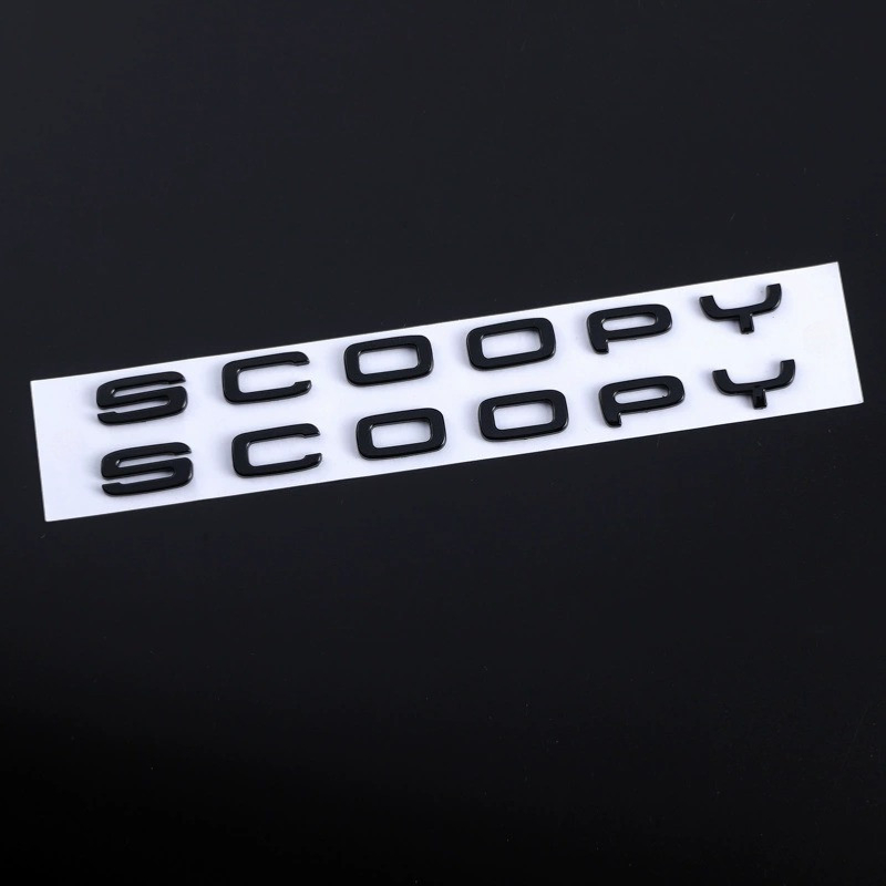 Emblem Logo Scoopy , Warna = ( Silver , Gold , Black ) Timbul 3D ( Sepasang ) / Sticker / Stiker