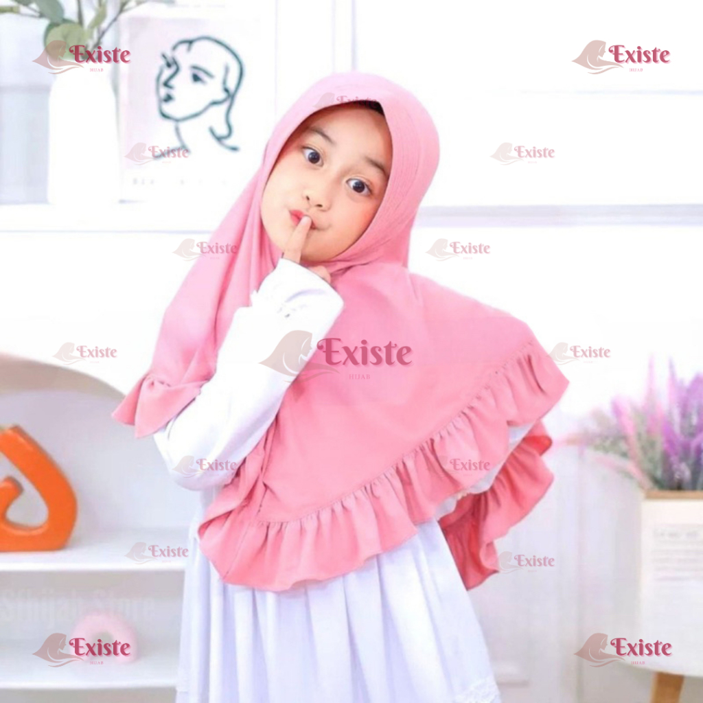 Hijab Bergo Rempel Pad Anak Sekolah SD-SMP Jersey Premium SD Usia 6-12 Tahun | Jilbab Bergo Instan A