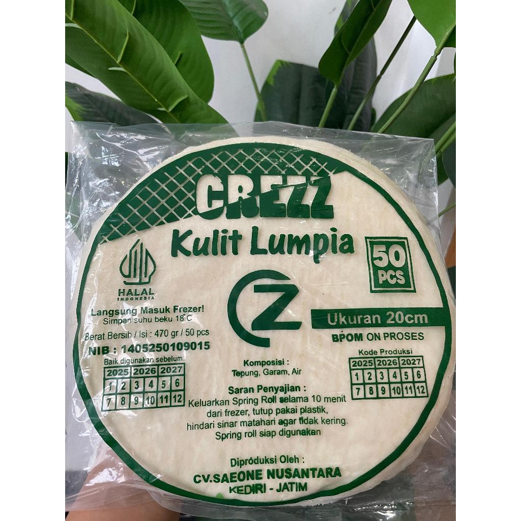 

Kulit Lumpia Crezz Isi 50 - Lentur, Anti Sobek, Renyah, HALAL, Cocok Untuk Frozen Food