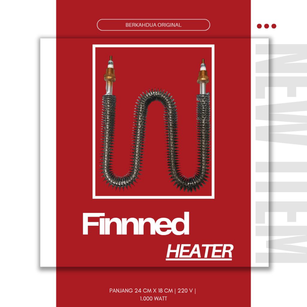 Finned Heater W (240x180mm 1000W 220V) - Elemen Pemanas Udara & Ruangan Ducting Oven Industri