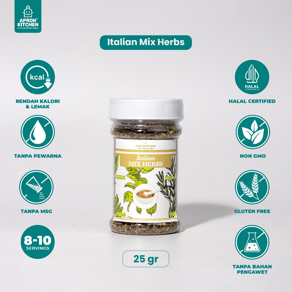 

Apron Kitchen Bumbu Italian Mix herbs 25gr (bubuk mix herbs italian seasoning)