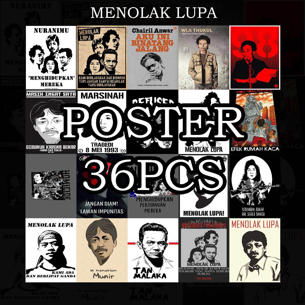 1Set 36Pcs Poster Dinding Kamar Cowok Aesthetic Menolak Lupa Poster kamar Tidur