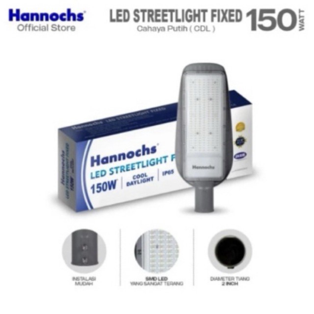 Hannochs Streetlight LED Fixed 150 Watt - Tiang PJU - Komplek - Gudang